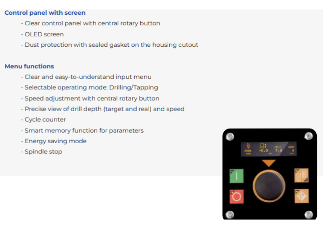 bảng điều khiển máy khoan bàn erlo group dòng vt