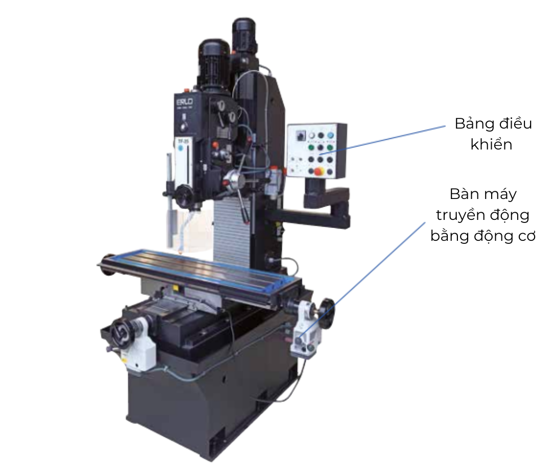 cấu tạo máy khoan phay erlo group tf series 