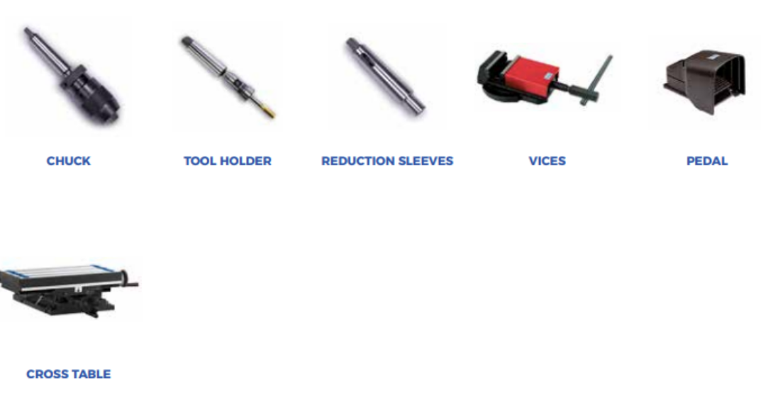 phụ kiện tiêu chuẩn máy khoan đứng erlo group gp series 