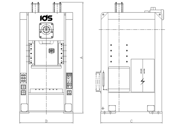 khung máy dập khung H một trục khuỷu IDS dòng IHL1