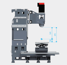 Khoảng cách từ mũi trục chính đến mặt bàn SMEC MCV5700L