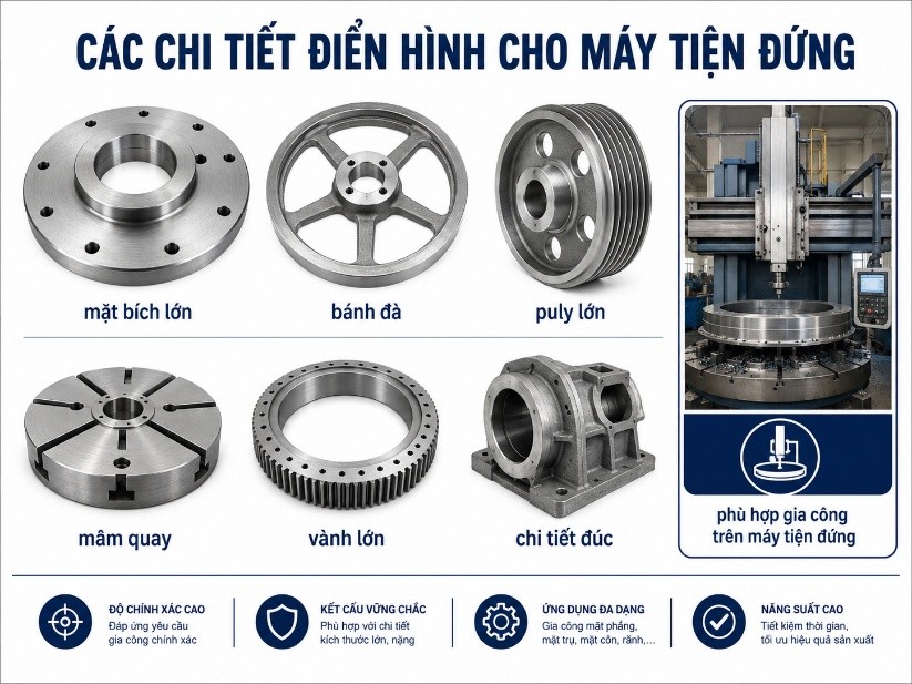 Các chi tiết điển hình cho máy tiện đứng