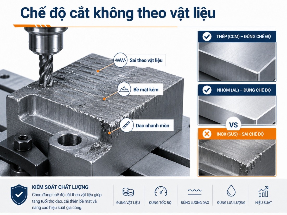 Chế độ cắt không theo vật liệu