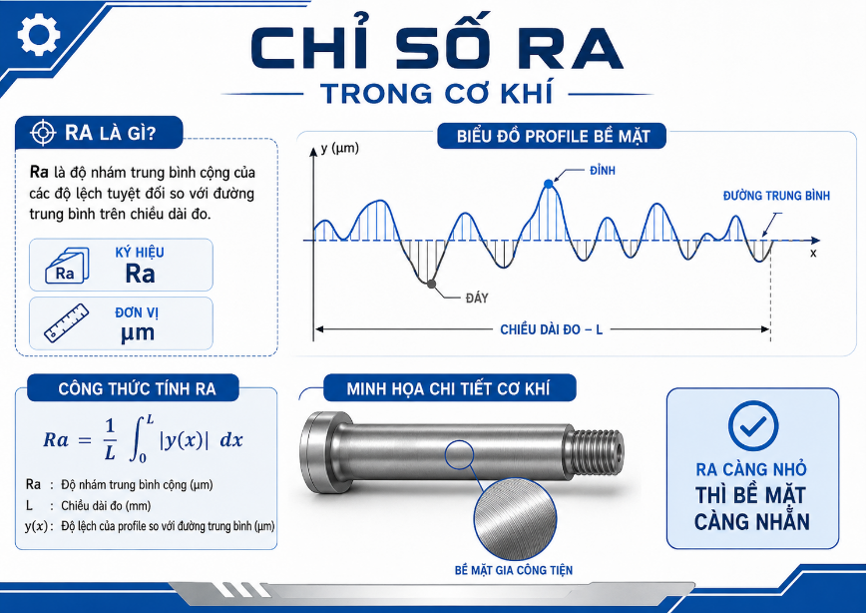 Chỉ số Ra trong cơ khí