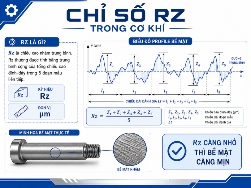 Chỉ số Rz trong cơ khí