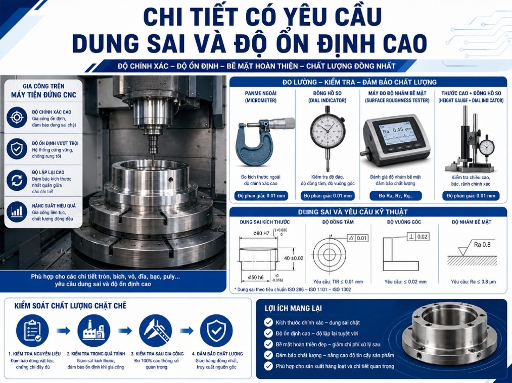 Chi tiết có yêu cầu dung sai và độ ổn định cao