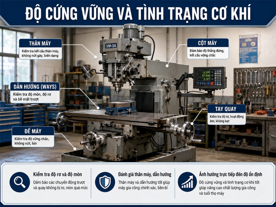 Độ cứng vững và tình trạng cơ khí