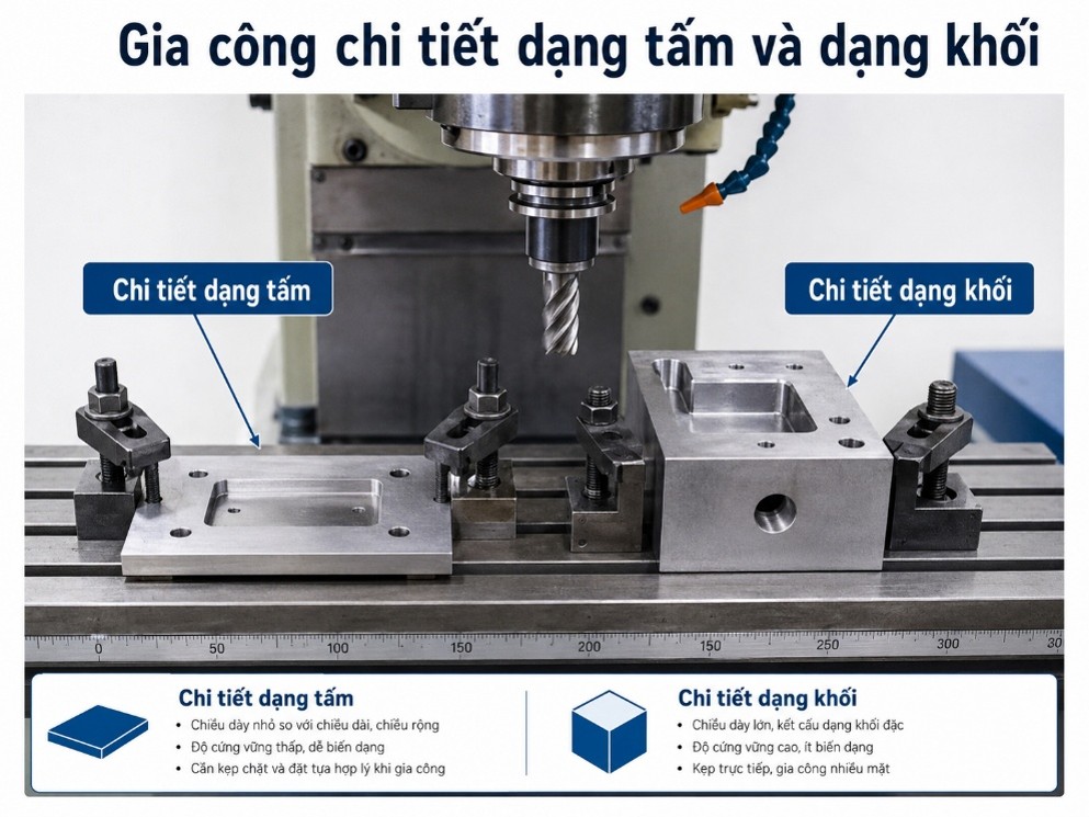 Gia công chi tiết dạng tấm và dạng khối