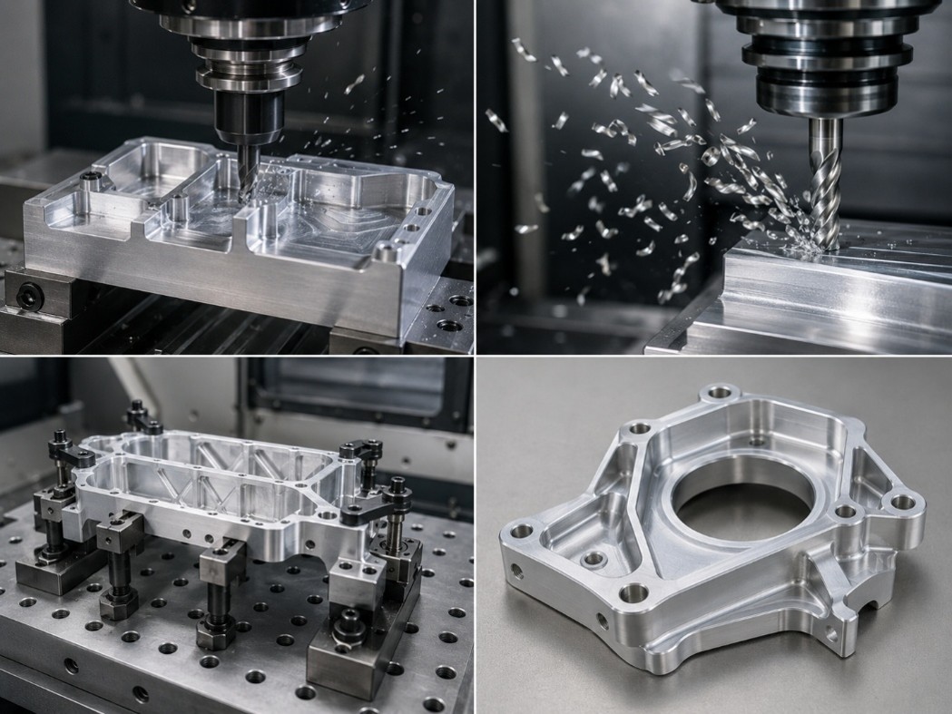 Gia công nhôm trên máy CNC với đồ gá và bề mặt hoàn thiện