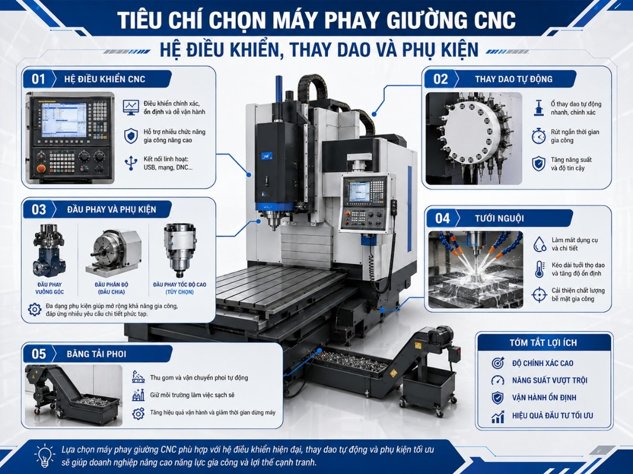 Hệ điều khiển, thay dao và phụ kiện