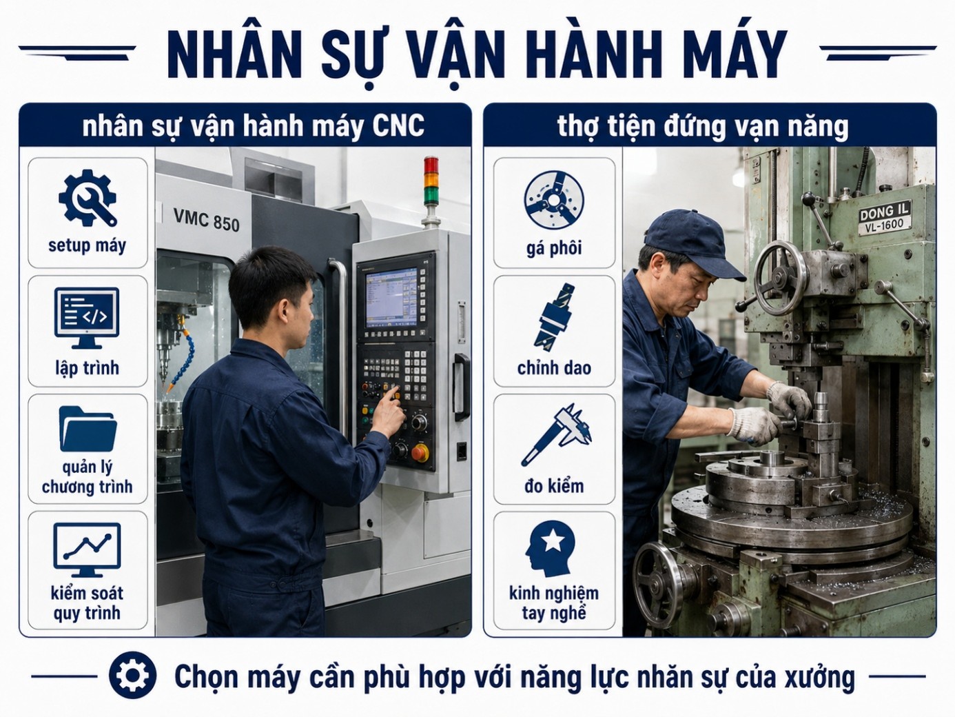 Khác biệt về yêu cầu nhân sự