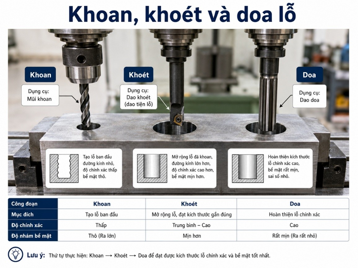 Khoan, khoét và doa lỗ