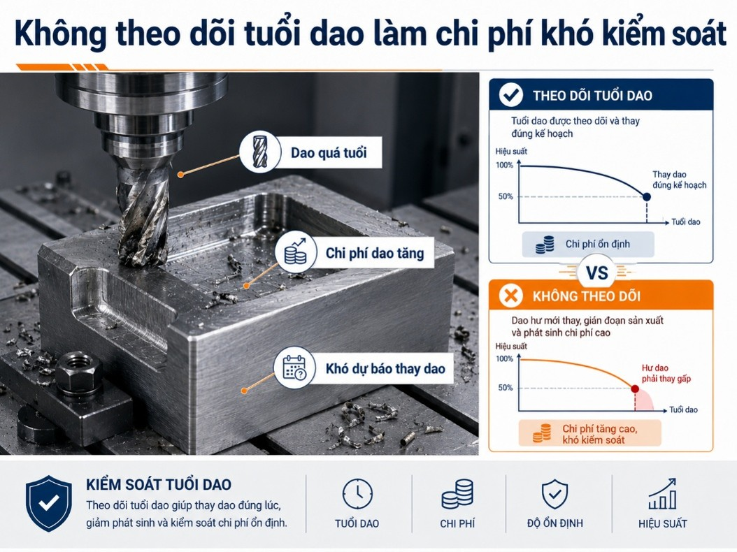 Không theo dõi tuổi dao làm chi phí khó kiểm soát