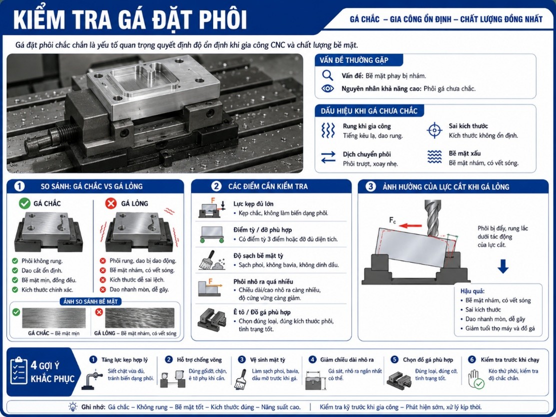 Kiểm tra gá đặt phôi