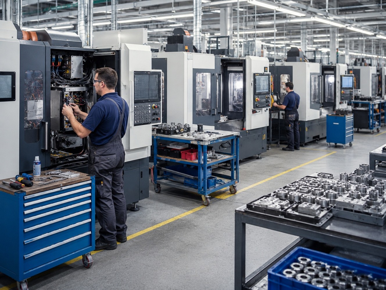 Kỹ thuật viên bảo trì dãy máy CNC