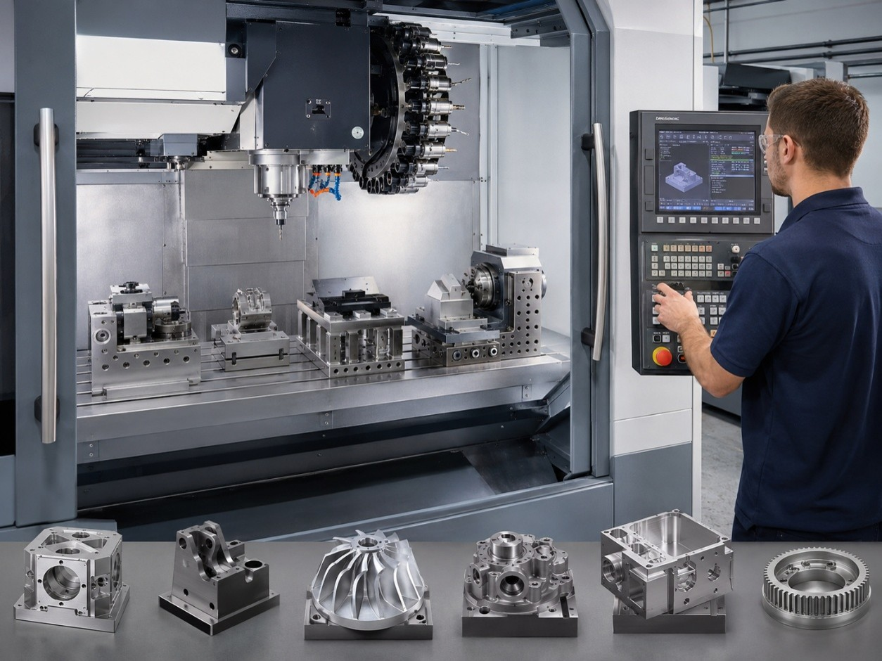 Máy CNC linh hoạt với nhiều phương án gá đặt, dao cụ và bộ điều khiển lập trình