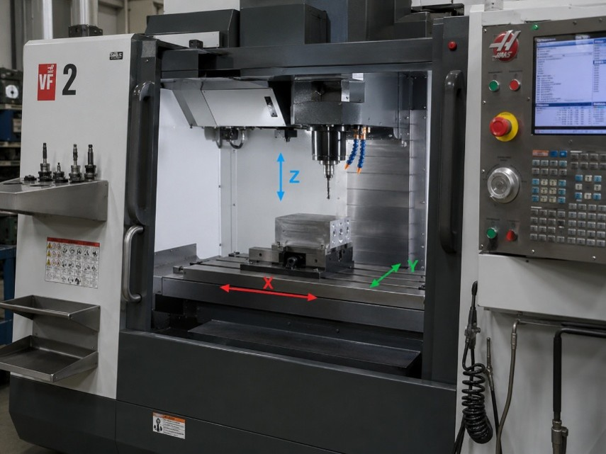Máy phay CNC điều khiển ba trục tịnh tiến X, Y và Z
