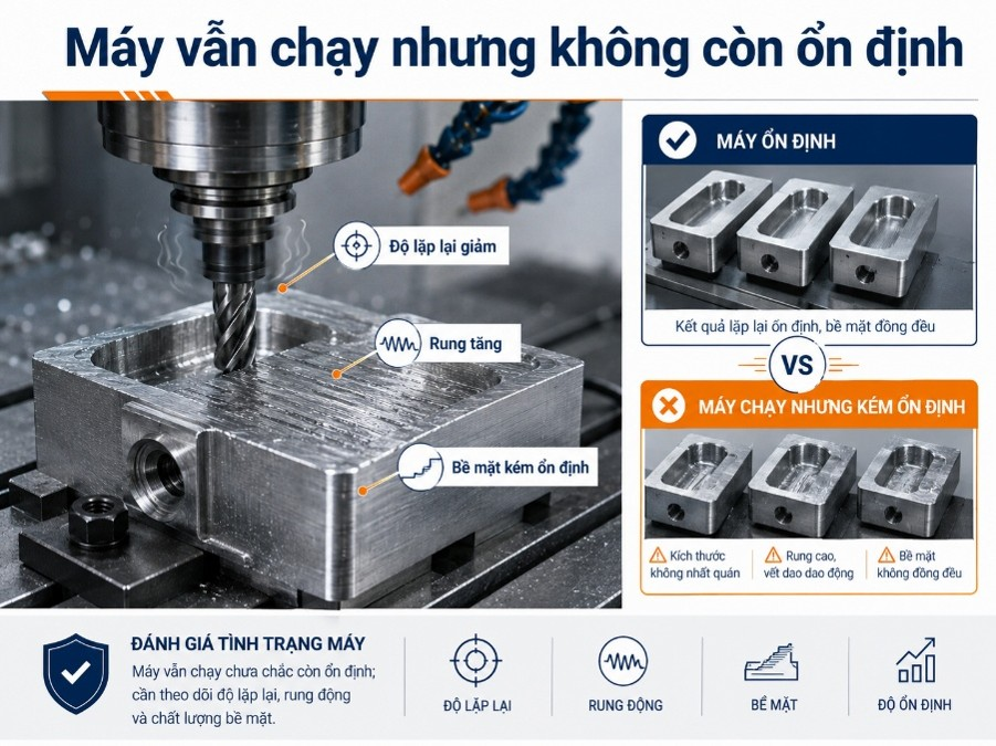 Máy vẫn chạy nhưng không còn ổn định