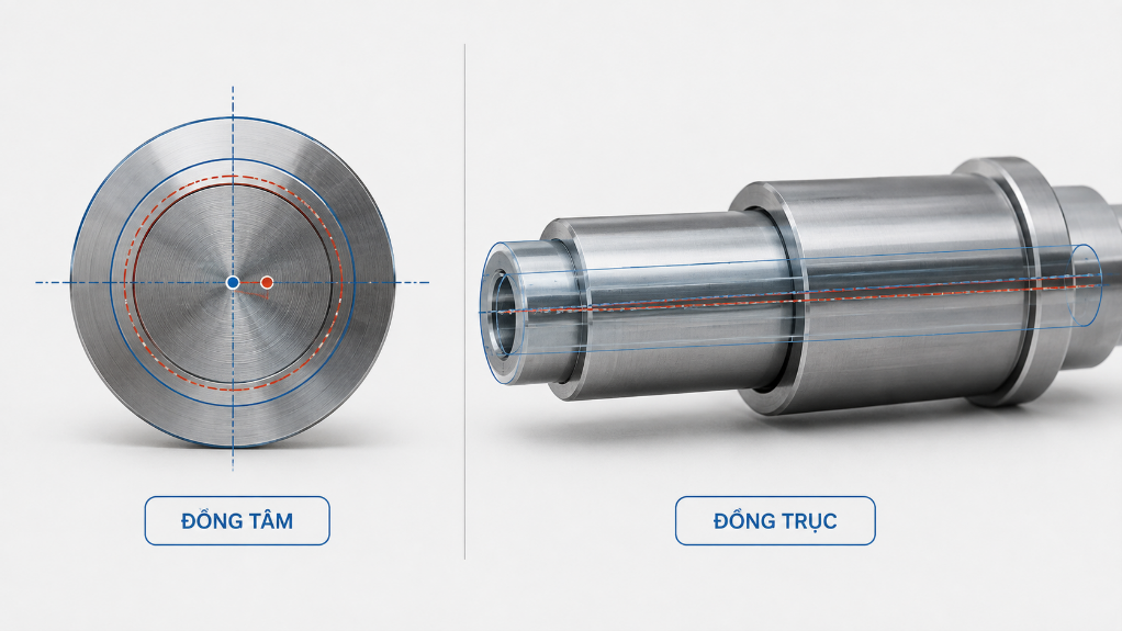 Phân biệt độ đồng tâm và độ đồng trục