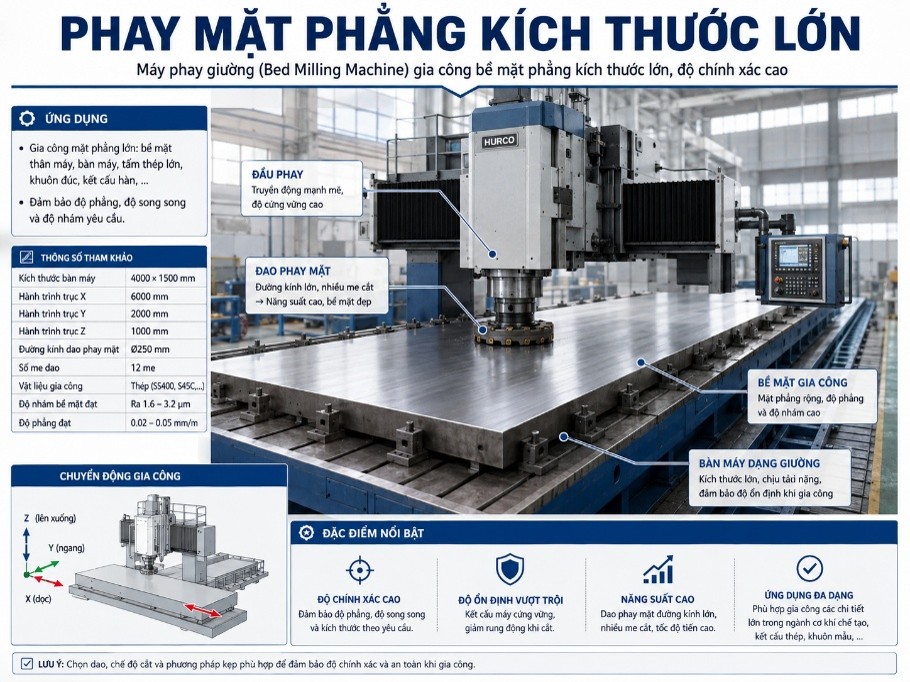 Phay mặt phẳng kích thước lớn