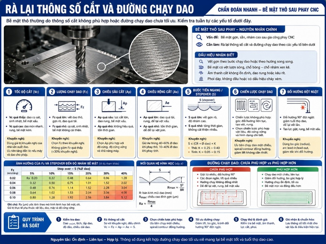 Rà lại thông số cắt và đường chạy dao
