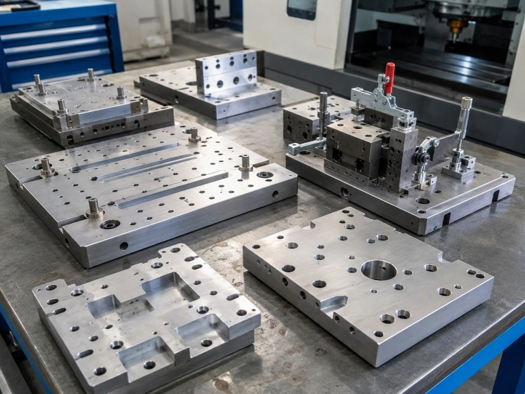 Tấm gá, tấm đế và đồ gá cơ khí gia công trên máy phay CNC 3 trục