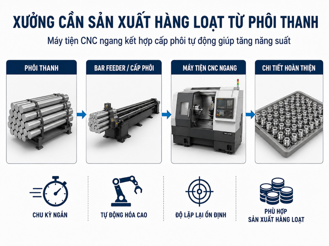 Xưởng cần sản xuất hàng loạt từ phôi thanh